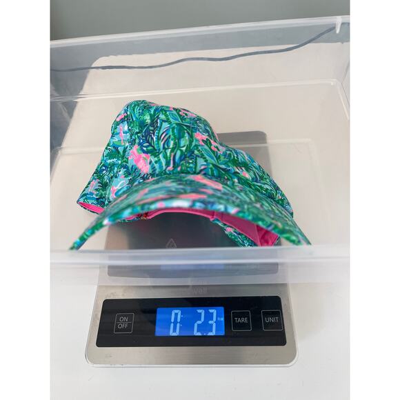 Lilly Pulitzer Tropical Golf Run Around Hat Green Pink Golf Cart Palm Trees - Picture 7 of 7